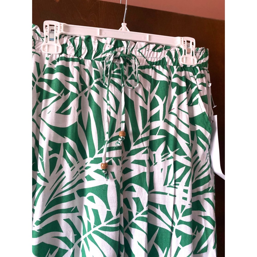 Jane + Delancey Palm Print Pants Wide Leg Drawstring Casual Size S NWT - Picture 4 of 12